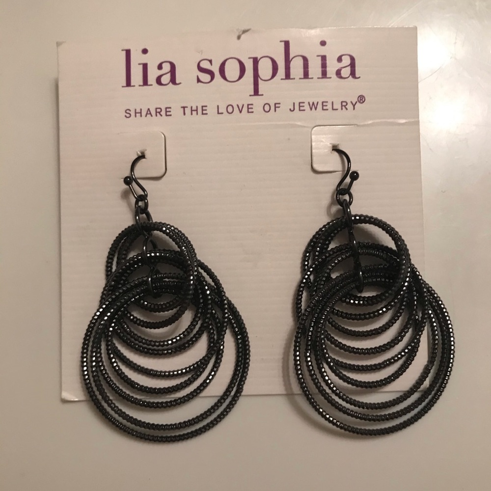 Lia Sophia Gunmetal Earrings